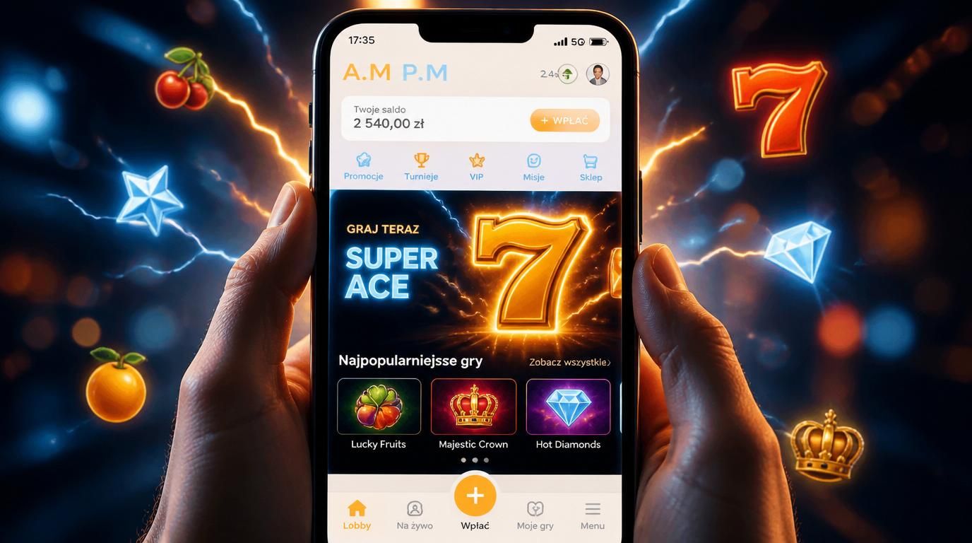 Ikony danych, baterii i gry kasynowej na ekranie smartfona, sygnał 4G/5G widoczny